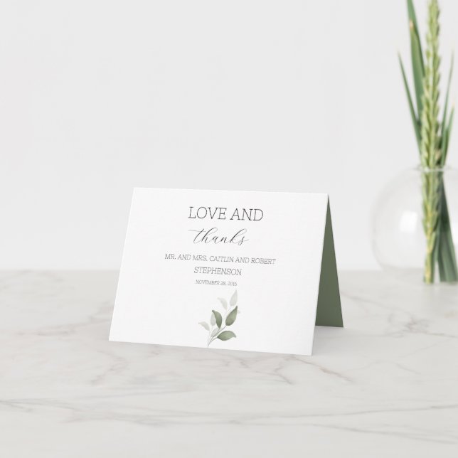  Modern Grönska Tack Kort (Framsida)