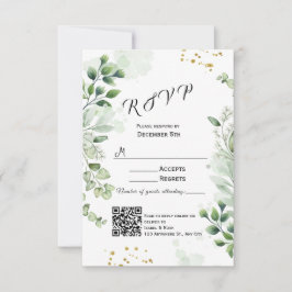 Modern Grönskande RSVP-kort Inbjudan
