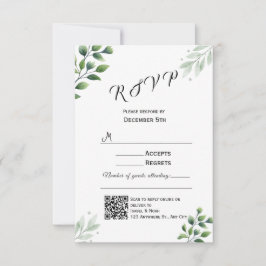 Modern Grönskande RSVP-kort Inbjudan