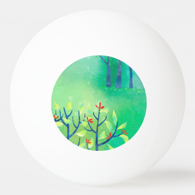 Modern Grönt Abstrakt liggande Pingisboll (Baksidan)
