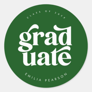 Modern Grönt av fetstil, Studenten Runt Klistermärke