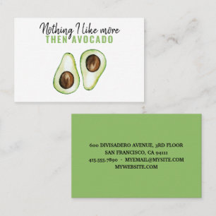 Modern Grönt Avocado-citat för Avocado Älskare-gåv Visitkort