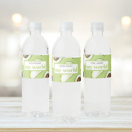 Modern Grönt Avocado-Roligt-offert Vattenflaskor Etikett