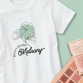 Modern Grönt Blommigt Line  av minimalistisk Elega T Shirt
