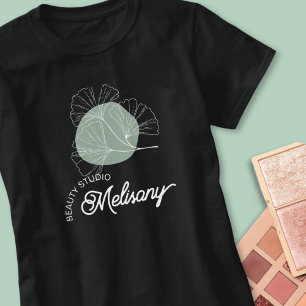 Modern Grönt Blommigt Line av minimalistisk Elega T Shirt
