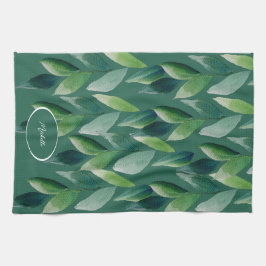 Modern Grönt Bohemian Nature Kökshandduk