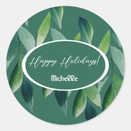 Modern Grönt Bohemian Nature Runt Klistermärke