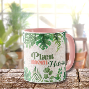 Modern Grönt Botanical Löv Plant Mamma Mugg