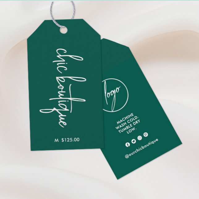 Modern Grönt Boutique Clothing Pris Märkre Logotyp Presentetikett (Skapare uppladdad)