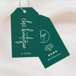 Modern Grönt Boutique Clothing Pris Märkre Logotyp Presentetikett