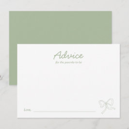 Modern Grönt Bow Baby Shower Adapter Tilläggskort