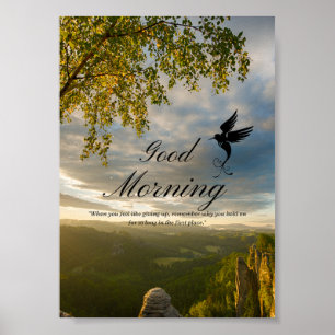 Modern Grönt Bra Morgon Poster
