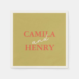 Modern Grönt Bröllop Napkins Pappersservett