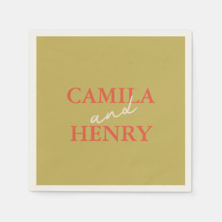 Modern Grönt Bröllop Napkins Pappersservett