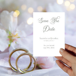 Modern Grönt Calligraphy Save Date Card Inbjudningar