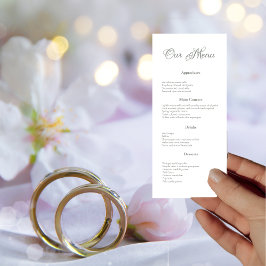 Modern Grönt Calligraphy White Bröllop Menu Meny