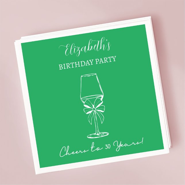 Modern Grönt Cheers till 30 års födelsedagskvor Pappersservett (Skapare uppladdad)