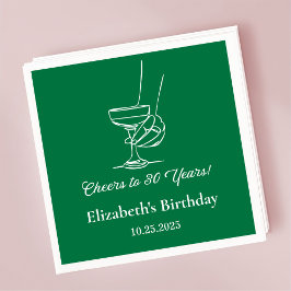 Modern Grönt Cheers till 30 års födelsedagskvor Pappersservett