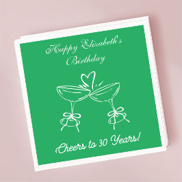 Modern Grönt Cheers till 30 års födelsedagskvor Pappersservett