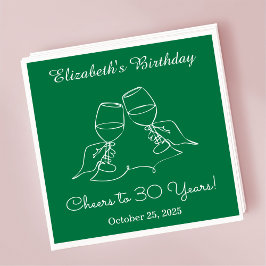 Modern Grönt Cheers till 30 års födelsedagskvor Pappersservett