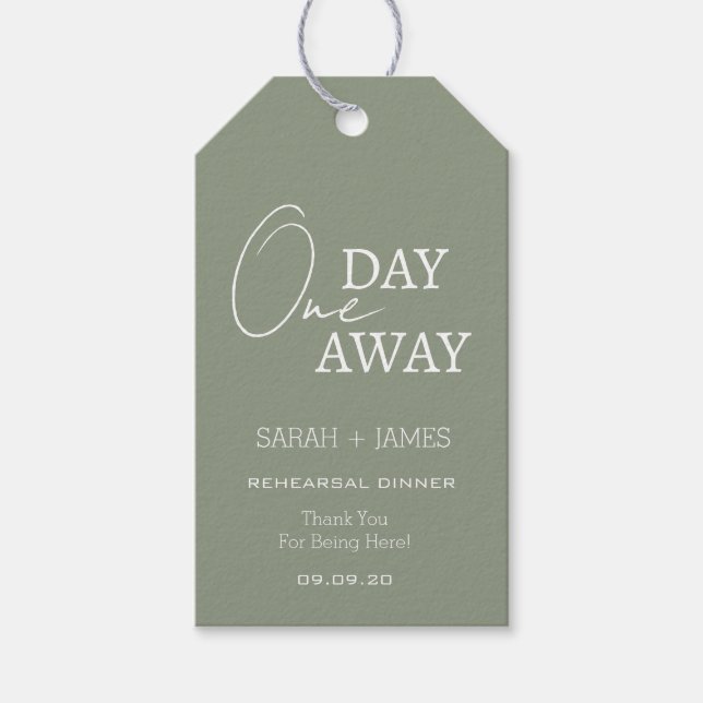 Modern Grönt en dag - daglig repetitionsmiddag Presentetikett (Framsidan)