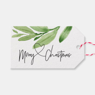 Modern Grönt Eucalyptus God jul Helgdag Presentetikett