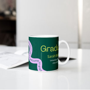 Modern grönt, färglös typografi studenten Mugg