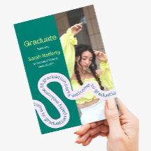 Modern grönt, färgstark typografisk inbjudan