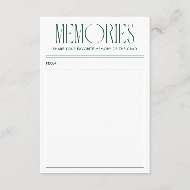 Modern Grönt Favorite Memory Student Tilläggskort (Framsida)