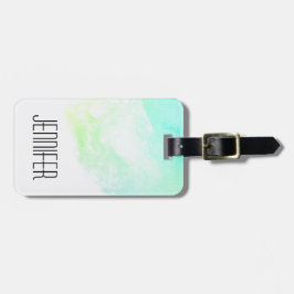 Modern Grönt för Abstrakt och blåfärgsswirls Bagagebricka