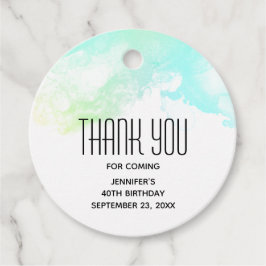 Modern Grönt för Abstrakt och blåfärgsswirls Gåvor Etiketter