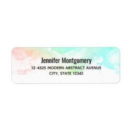 Modern Grönt för Abstrakt och blåfärgsswirls Returadress Etikett