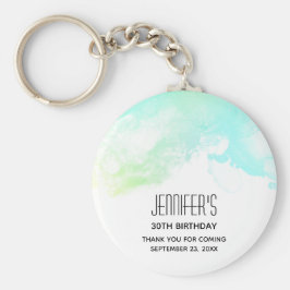 Modern Grönt för Abstrakt och händelse med blå vat Nyckelring