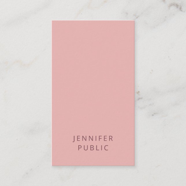 Modern Grönt för enkel design Elegant Rosa  Visitkort (Framsida)