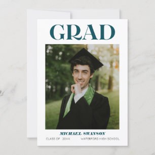 Modern Grönt för fet minimalistisk grad-meddelande Inbjudningar