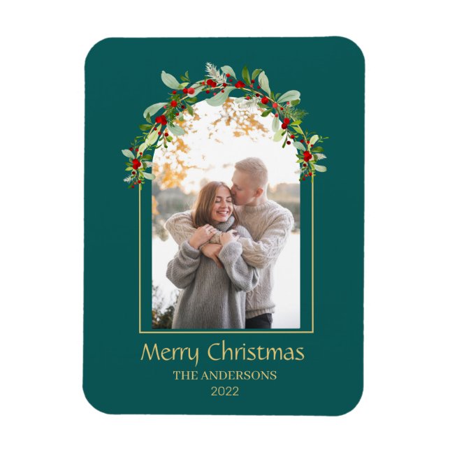 Modern Grönt för minsta möjliga Blommigt-bild Magnet (Vertikal)