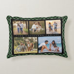 Modern Grönt för Photo Collage i familjen Namn 5 Prydnadskudde<br><div class="desc">Familjen Namn 5 Photo Collage Grönt Play Modern Accent Dekorativ kudde har en fotokollage av fem av dina favoritfoton med din personlig-familj namn i elegant-vita skript på en röd plaid-bakgrund. Anpassa genom att redigera texten i textrutorna. Perfekt för födelsedag, jul, Mors dag, Fars dag, mor- och farföräldrar, syster, bror, kusiner,...</div>
