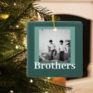 Modern Grönt Foto Brothers Gift Julgransprydnad Keramik