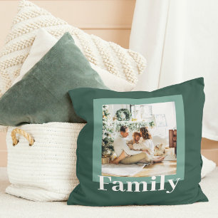 Modern Grönt Foto Familjegåva Kudde