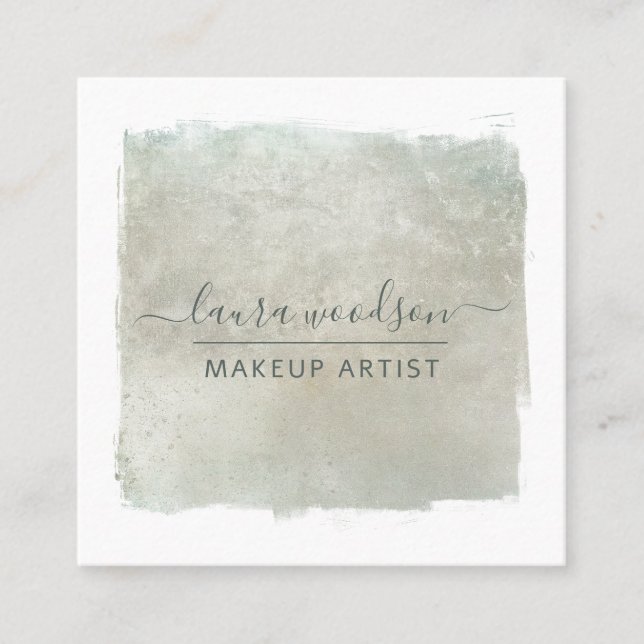 Modern Grönt Fyrkantigt Visitkort (Framsida)