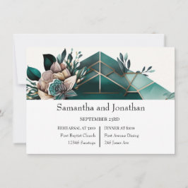 Modern Grönt Geometric Design Rehearsal-inbjudan Inbjudningar