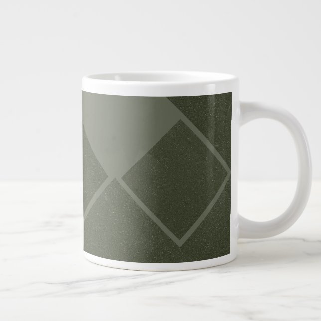 Modern Grönt Geometric Mugg Jumbo Mugg (Höger)