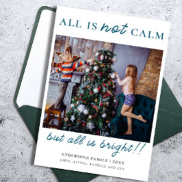 Modern Grönt God jul Kids Photo Julkort