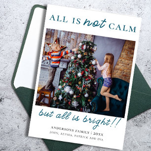 Modern Grönt God jul Kids Photo Julkort