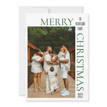 Modern Grönt God jul Photo Helgdag Card