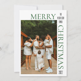 Modern Grönt God jul Photo Helgdag Card Julkort