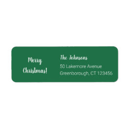 Modern Grönt God jul Returadress Etikett