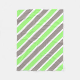 Modern Grönt Grått Rand Fleecefilt