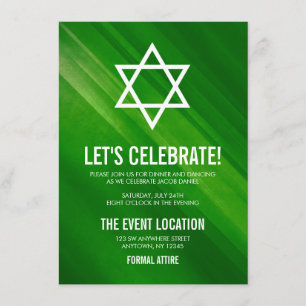 Modern Grönt Grunge Pub Mitzvah Recept Inbjudningar