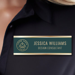 Modern Grönt Guld Business Logotyp Namnbricka